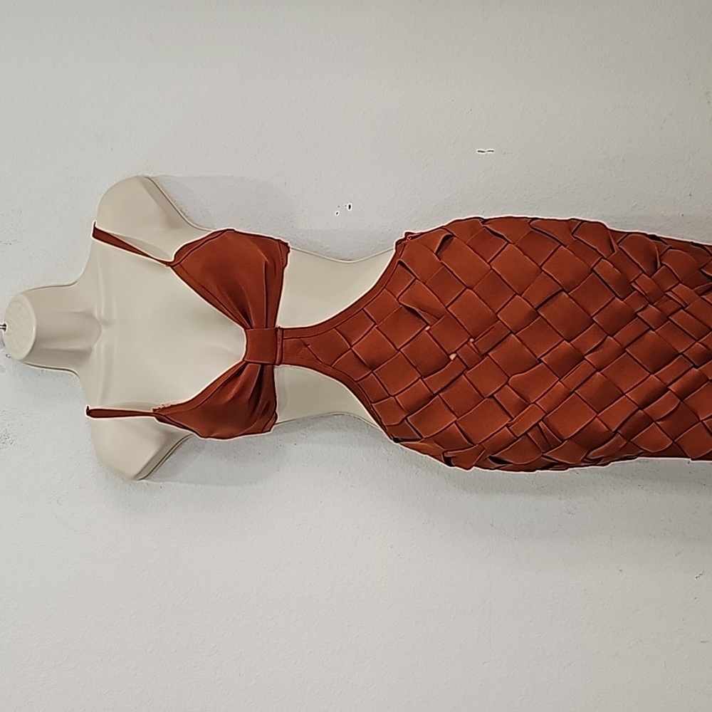 Minka Bandage Mini Dress Rust brown  Adjustable Spaghetti Size S